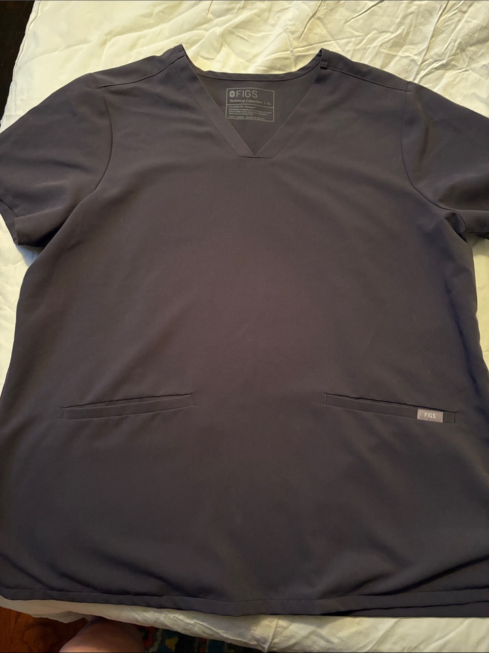 Figs womens V-Neck Scrub Top in Dark Harbor Gray